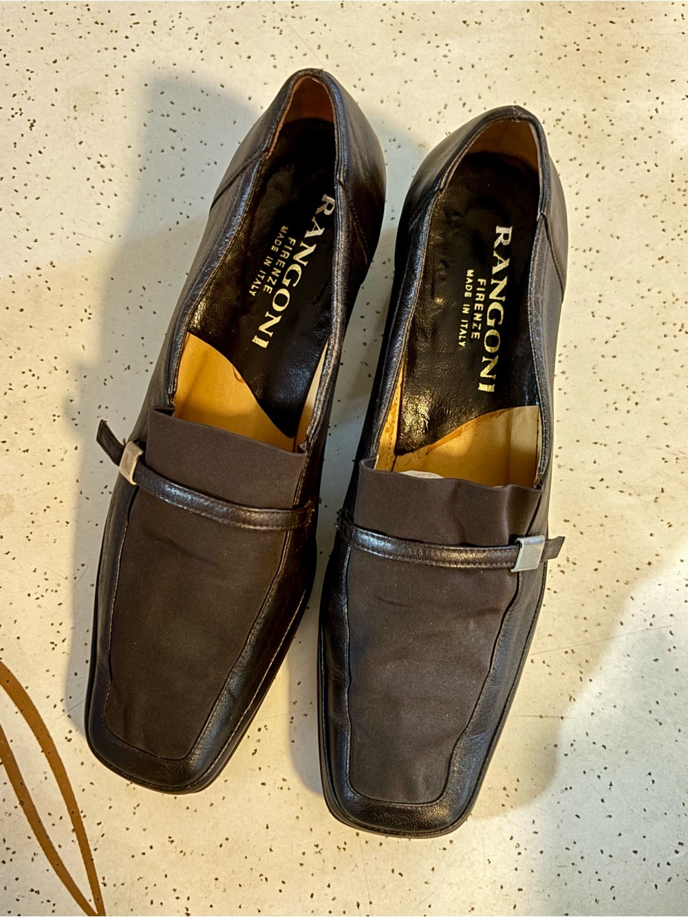 Rangoni Women's Brown Leather-Trim Slip-On Loafers